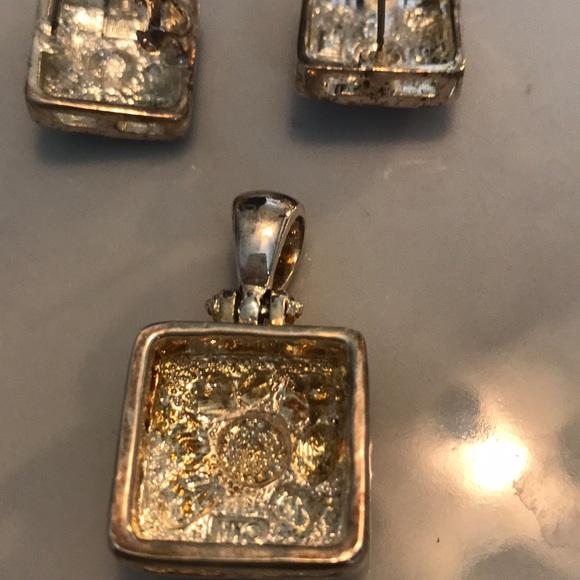 Vintage MX Mexico silver plated earrings pendant - Picture 5 of 6